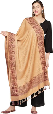 Nankana Shawls Wool Printed Women, Men Shawl(Beige)