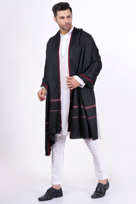 Sprha Wool Solid Men Shawl(Black)