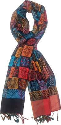 NORTH FASHION Wool Geometric Print Women Shawl(Blue)
