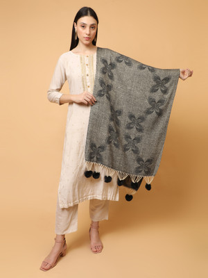 SCHp Pashmina Solid Women Shawl(Black)