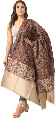 manra Wool Printed Women Shawl(Multicolor)
