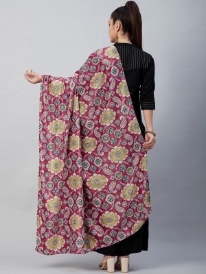 InWeave Velvet Printed Women Shawl(Red)