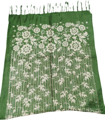 IZAYA Cotton Printed Women Shawl(Green)