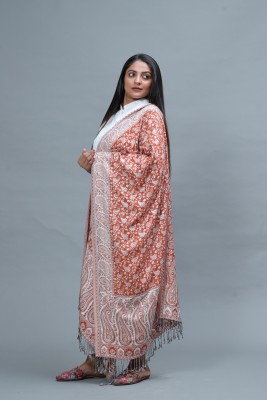 STSHAWLS Viscose Woven Women Shawl(Orange)