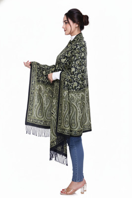 Bharti Rayon Embroidered Women Shawl(Multicolor)