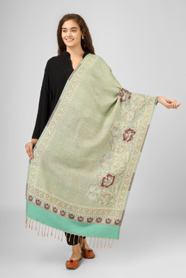 Blushh Collection Wool Floral Print Women Shawl(Multicolor)