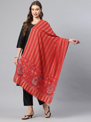 swi stylish Wool Woven Women Shawl(Red)