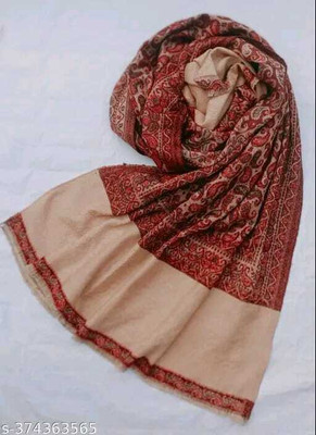 LIBSADRESSES Wool Self Design Women Shawl(Multicolor)