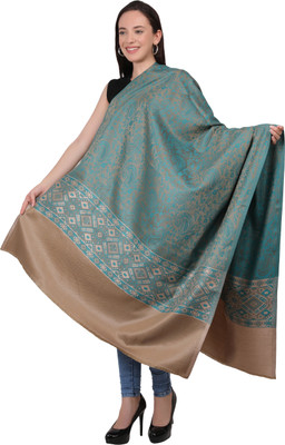 Life and style Wool Printed Women Shawl(Blue)