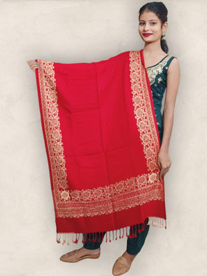 Trandone Wool Printed Women Shawl(Red)