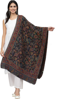 Anekaant Wool Self Design Women Shawl(Multicolor)