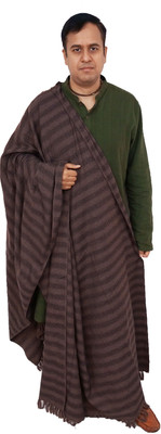 Vrinde Wool Striped Men Shawl(Brown)