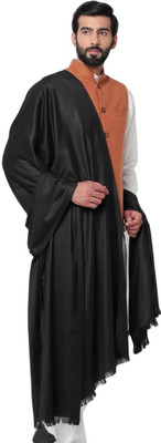 CHOUDHARYRETAILS Pashmina, Cashmere Solid Men Shawl(Black)