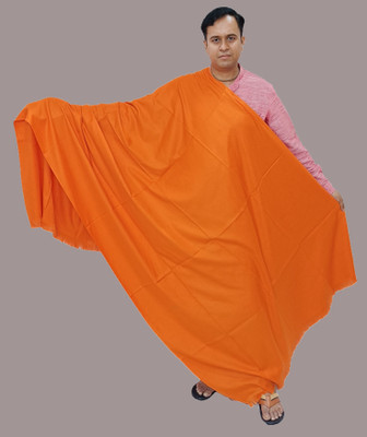 KAVIM Wool Solid Men Shawl(Orange)