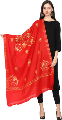 swi stylish Wool Printed Women Shawl(Red)