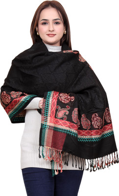 Kriti Wool Paisley Women Shawl(Black)