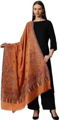 swi stylish Wool Woven Women Shawl(Orange)