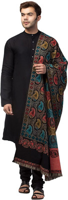 Braid N Cord Polyester Wool Blend Applique Men Shawl(Multicolor)