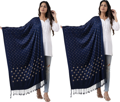 KEATY Wool Printed Women Shawl(Multicolor)