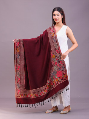 swi stylish Wool Woven Women Shawl(Multicolor)