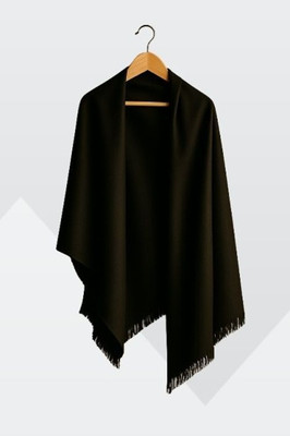 eFashion Poly Wool Solid Men Shawl(Black)