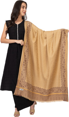 Sudako Acrylic Self Design Women Shawl(Beige)