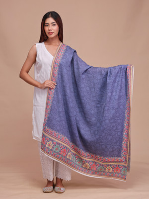 swi stylish Wool Woven Women Shawl(Purple)