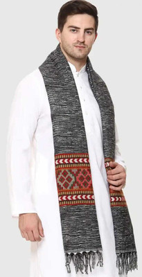SR Collection Wool Striped Men Shawl(Grey)