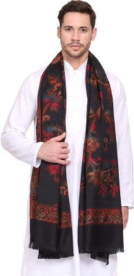 Braid N Cord Polyester Wool Blend Applique Men Shawl(Black)