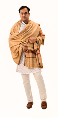 Vrinde Wool Self Design Men Shawl(Beige)