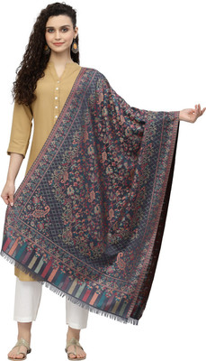 Anekaant Wool Self Design Women Shawl(Multicolor)