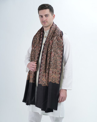 manra Wool Paisley Men Shawl(Black)