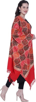 Royal-E-Kashmir Wool Embroidered Women, Men Shawl(Multicolor)