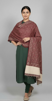 HouseOfCommon Wool Floral Print Women Shawl(Red)