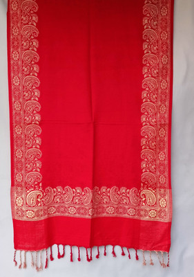 CHOUDHARYRETAILS Wool Embroidered Women Shawl(Red, Red)