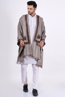 Vrinde Wool Printed Men Shawl(Grey)