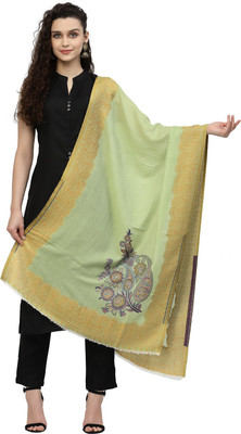 Anekaant Wool Self Design Women Shawl(Multicolor)