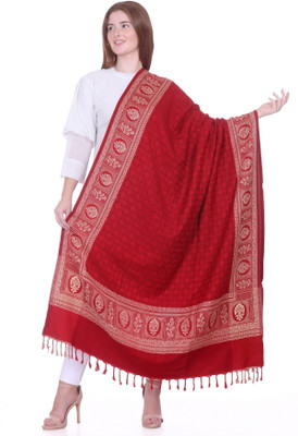 HIMYUG Acrylic Printed Women Shawl(Maroon)