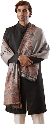 Pashmoda Wool Woven Men Shawl(Multicolor)