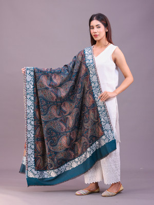 swi stylish Wool Woven Women Shawl(Multicolor)