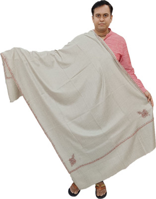 Vrinde Wool Embroidered Men Shawl(Grey)