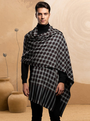GREEN AGRITECH Acrylic Woven Men Shawl(Black)