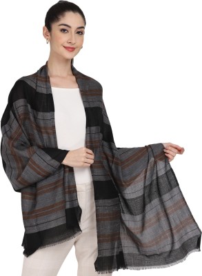 Cashmere Craft Cotton Striped Women Shawl(Grey)