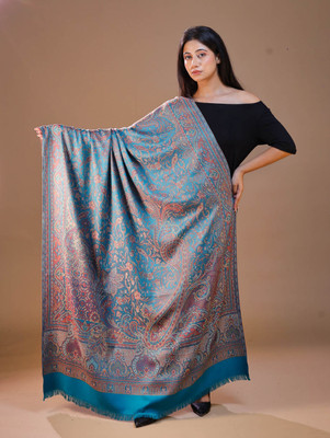 swi stylish Wool Printed Women Shawl(Green)