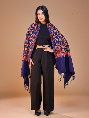 swi stylish Wool Floral Print Women Shawl(Multicolor)