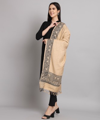 MORKEL Wool Woven Women Shawl(Beige)