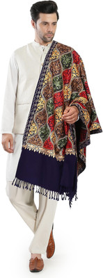 Life and style Wool Embroidered Men Shawl(Blue)