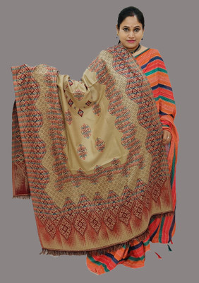 Vrinde Wool Self Design Women Shawl(Beige)