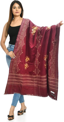 Life and style Wool Printed Women Shawl(Maroon)