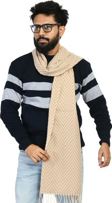 manra Wool Striped Men Shawl(Beige)
